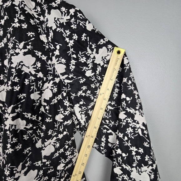 COLDWATER CREEK Floral Structured Jacket Blazer Crew Neck Black White Womens 24 - Picture 13 of 15
